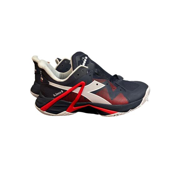 Diadora Men's B.Icon 2 Clay Tennis Shoes Blue Corsair And White Lace Up Size 9 - Picture 1 of 6